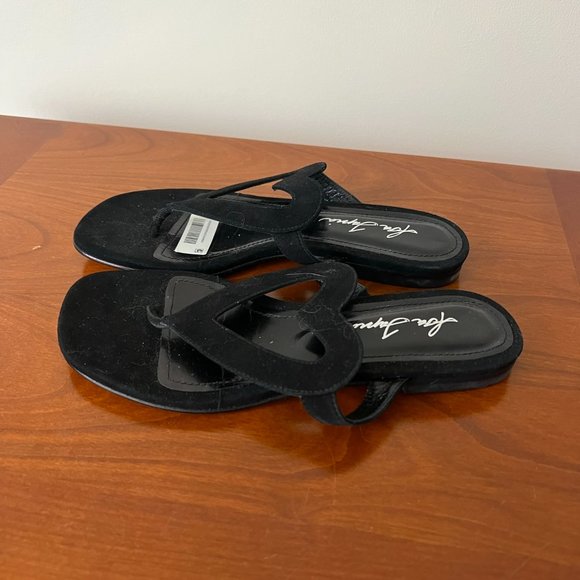 Isa Tapia Black Suede Heart Sandals  Size EU 36 1/2 - Picture 2 of 8